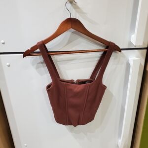 Forever 21 Chocolate Brown Crop Top
